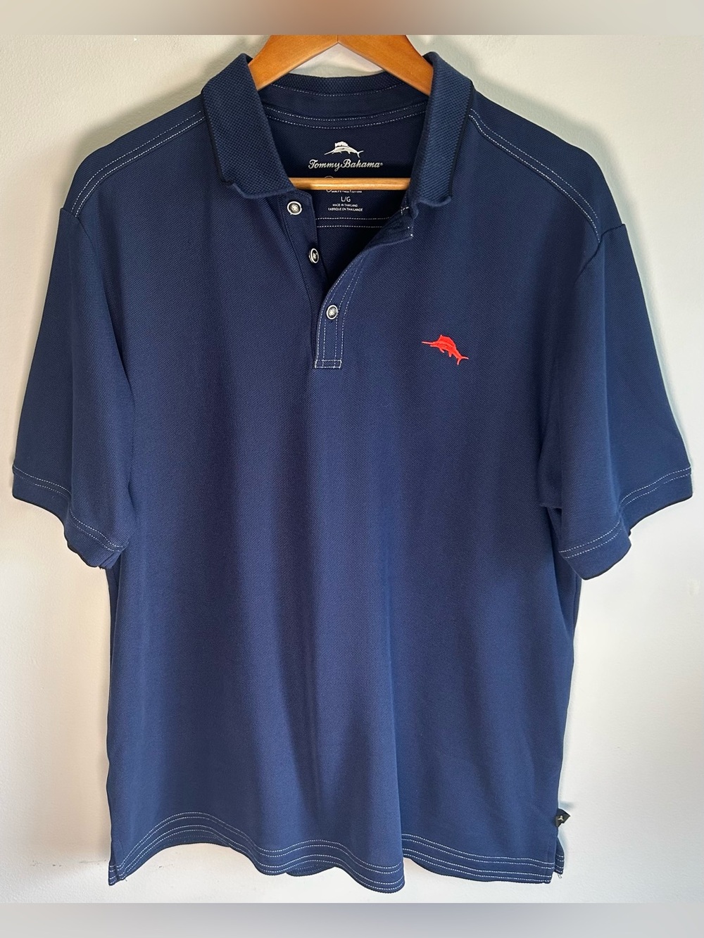 Tommy Bahama Men’s Short Sleeve Emfielder 2.0 Supima Tech Polo Shirt Size L Navy
